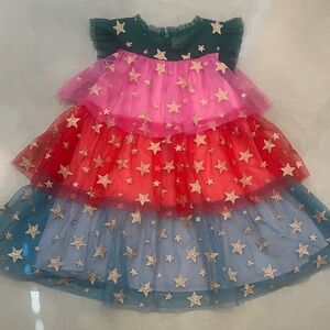 Mini Boden Multicolor Starry Kids Dress